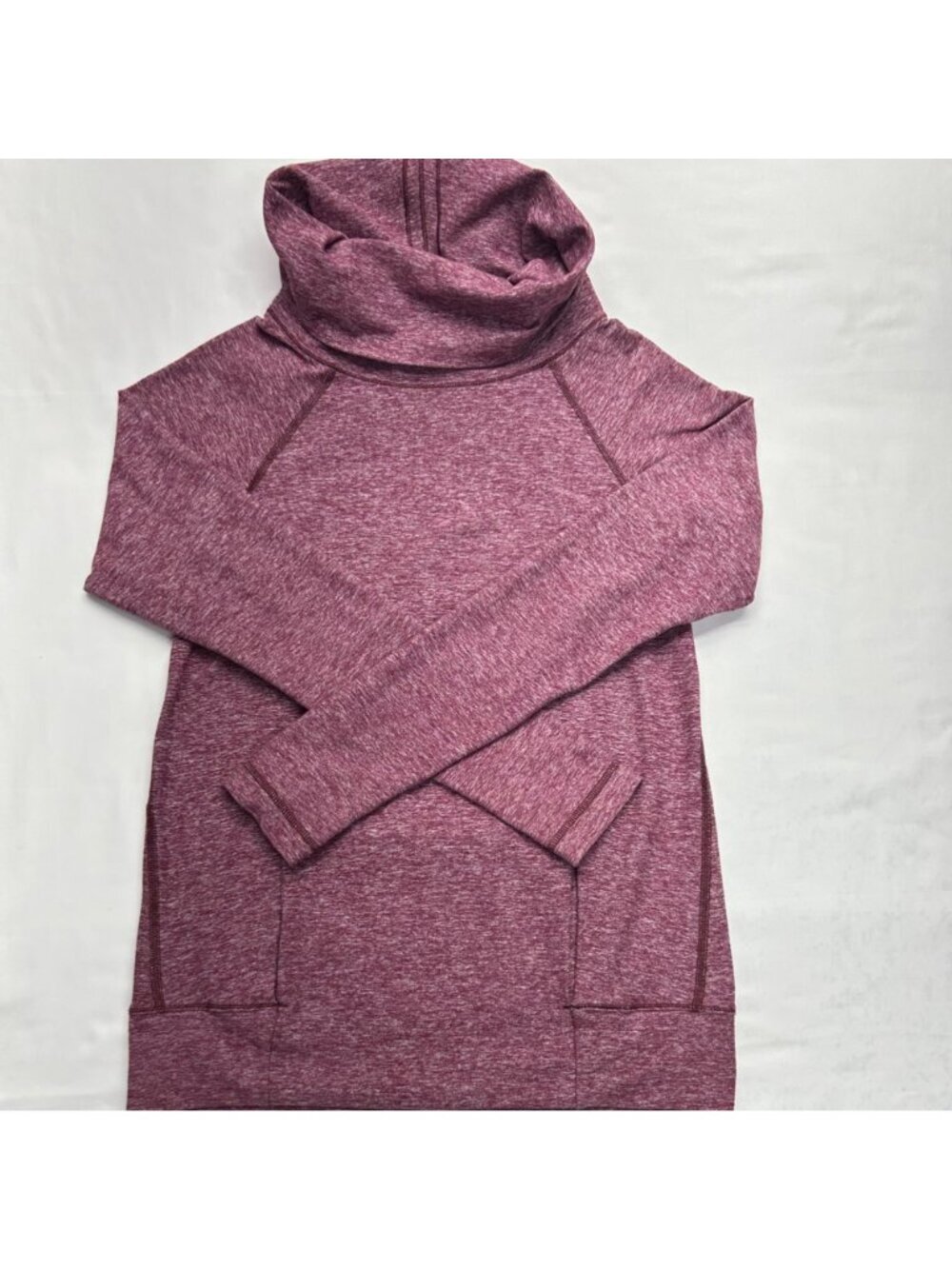 Lululemon Make A Move Long Sleeve Cowl Neck Pullover Heathered Red Grape No Size - Picture 11 of 15